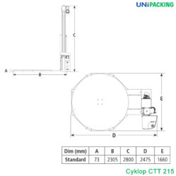 thông số Máy quấn màng co bàn xoay tự động Cyklop CTT 215