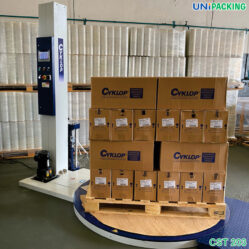 ứng dụng Máy quấn màng co pallet bán tự động CST 203 Cyklop