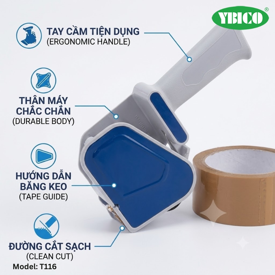 Dụng cụ cắt băng keo cầm tay Ybico T116