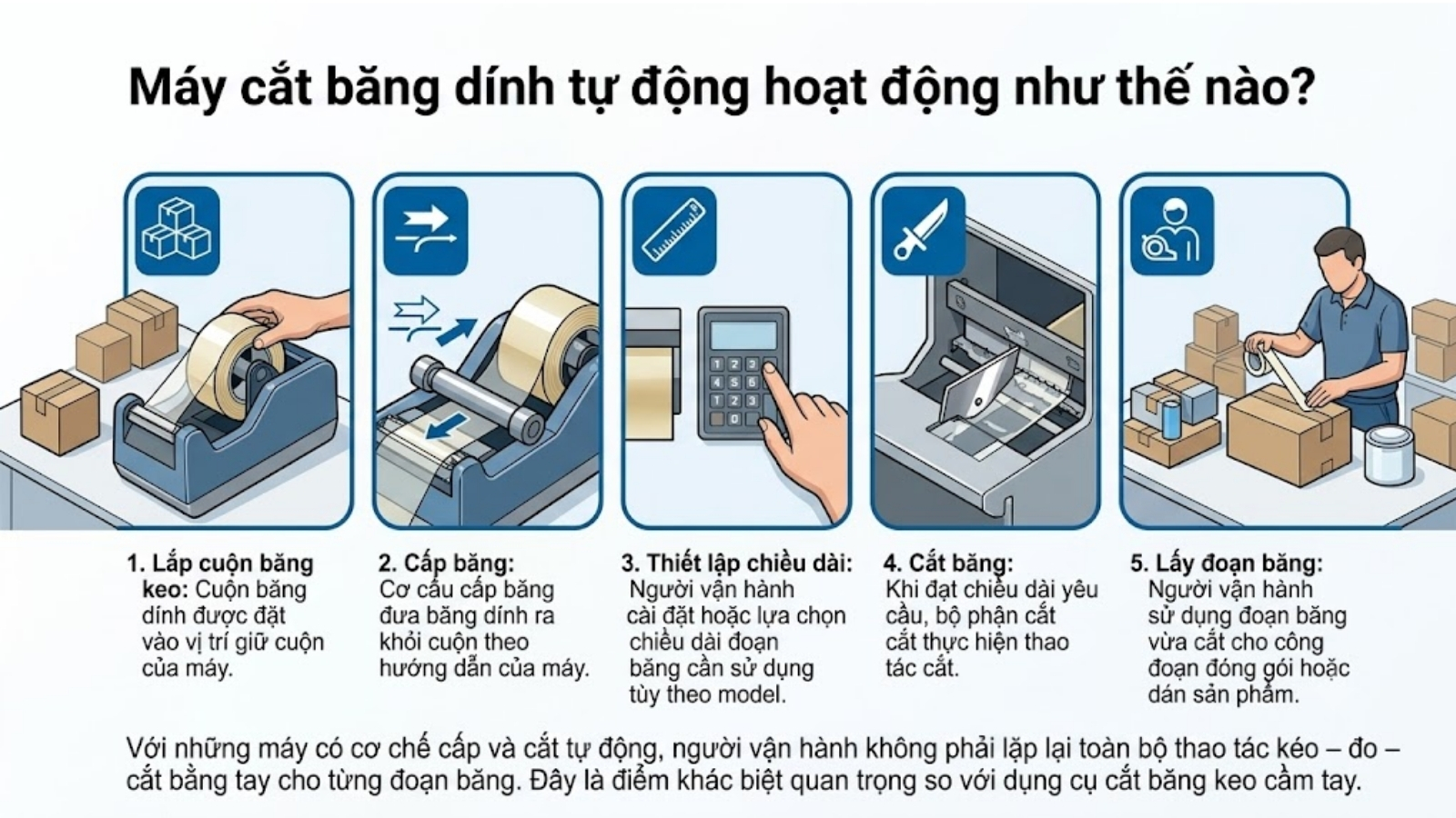 Máy cắt băng dính tự động là gì Cách chọn máy phù hợp