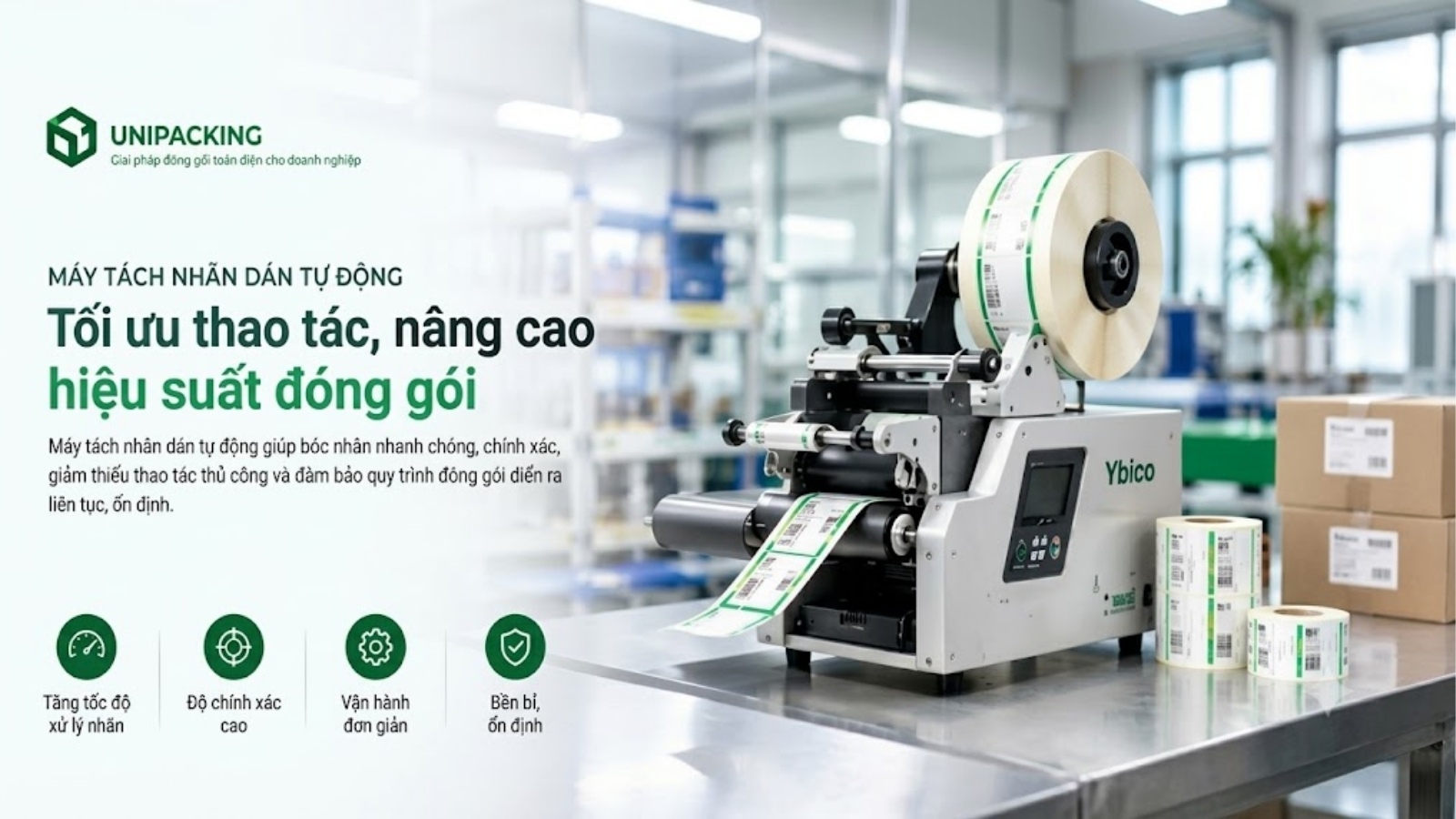 Máy tách nhãn tự động – Giải pháp tách và cấp tem nhãn